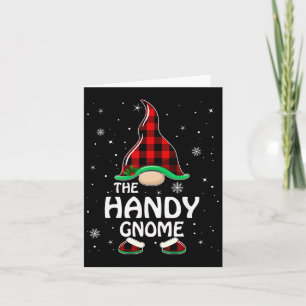 Handige Kabouter Buffalo Plaid Bijpassende Familie Kaart