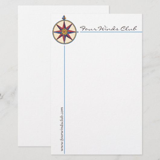 Handige kantoorbenodigdheden met Antiek kompas Briefpapier (Voorkant / Achterkant)