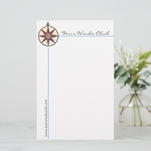 Handige kantoorbenodigdheden met Antiek kompas Briefpapier (Staand voorkant)