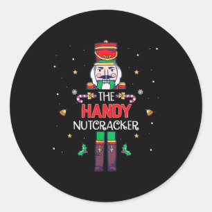 Handige Notenkraker Grappig Kerst Familie Matching Ronde Sticker