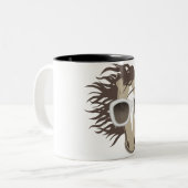 Handige paarden (zonnebrillen) tweekleurige koffiemok (Voorkant links)