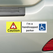 Handige parker bumpersticker (Op auto)