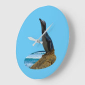 Handige pinguïn, wandklok (Hoek)
