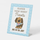 Handige puppy Dog denk hoeveel spel Reclamebord Met Voetstuk (Voorkant)