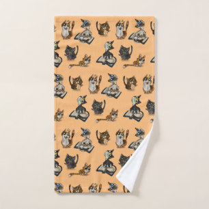 Handige studie met geel handdoek