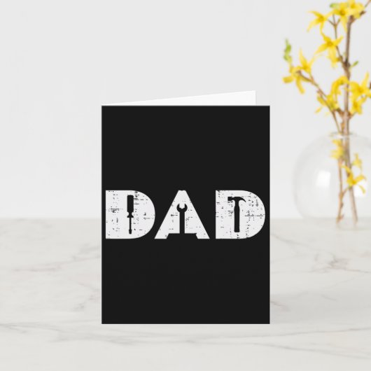 Handige tools Grappige vaders dag monteur papa Kaart (Gele Bloem)