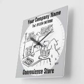 Handige winkel, lokale winkel of supermarkt vierkante klok (Hoek)