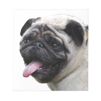 Handige witte Pug foto-accessoires, met namen Notitieblok