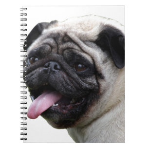 Handige witte Pug-fotoaccessoires, namen toevoegen Notitieboek