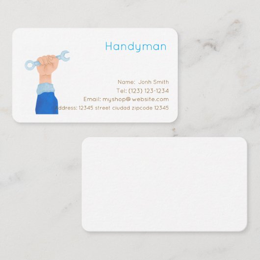 Handiman Services bewerkbaar visitekaartje (Voorkant / Achterkant)