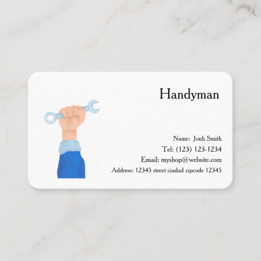 Handiman Services bewerkbaar visitekaartje (Voorkant)