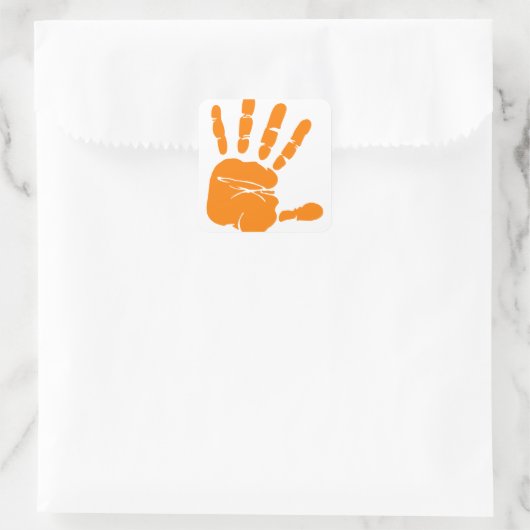 Handindruk Vierkante Sticker (Tas)