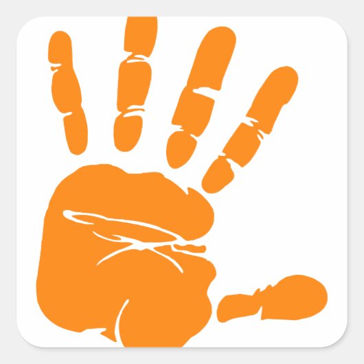 Handindruk Vierkante Sticker (Voorkant)
