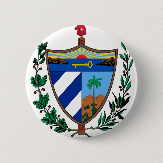 handjas van cuba ronde button 5,7 cm (Voorkant)