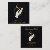 Handje en maan vierkante visitekaartje (Voorkant / Achterkant)