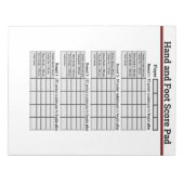 Handje- en voetkaartgame-score notitieblok (Voorkant)