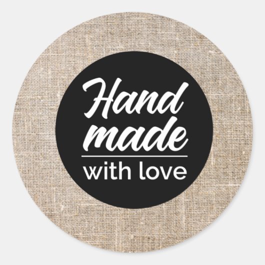 Handje gemaakt van liefde ronde sticker (Voorkant)