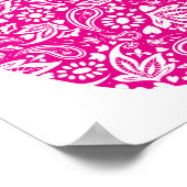 Handje Hamsa Pink White Lucky Talisman Poster (Hoek)