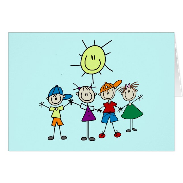 Handje in hand Afbeelding Kinder overhemden en cad (Voorkant Horizontaal)