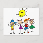 Handje in hand Afbeelding Kinder overhemden en cad Briefkaart (Voorkant)