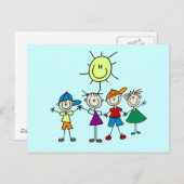 Handje in hand Afbeelding Kinder overhemden en cad Briefkaart (Voorkant / Achterkant)