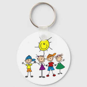 Handje in hand Afbeelding Kinder overhemden en cad Sleutelhanger