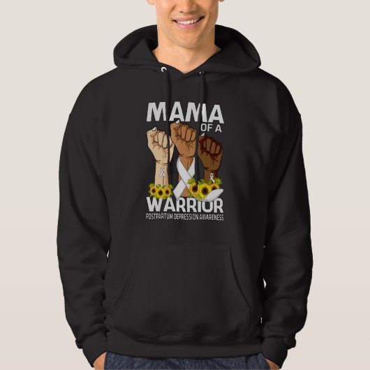 Handje mama van een Warrior Postpartum Depression  Hoodie (Voorkant)