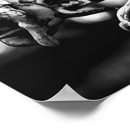 Handje met een roos begraafplaats poster (Hoek)