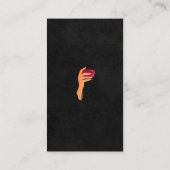 Handje met glas wijn visitekaartje (Achterkant)