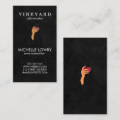 Handje met glas wijn visitekaartje (Voorkant / Achterkant)