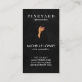 Handje met glas wijn visitekaartje (Voorkant)