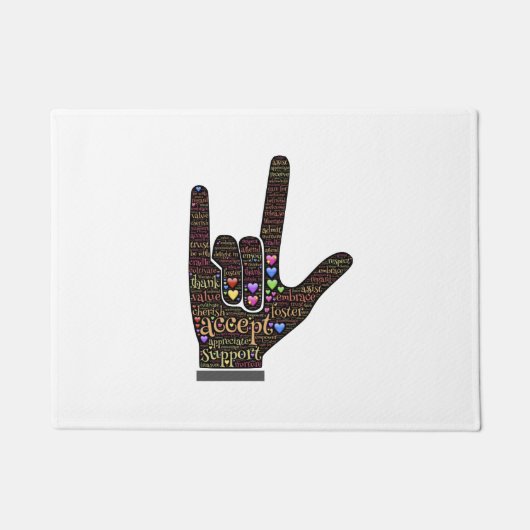 Handje met inspirerend tekst deurmat (Voorkant)