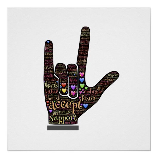 Handje met inspirerend tekst perfect poster (Voorkant)