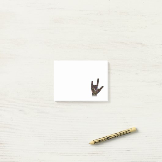 Handje met inspirerend tekst post-it® notes (Op bureau)