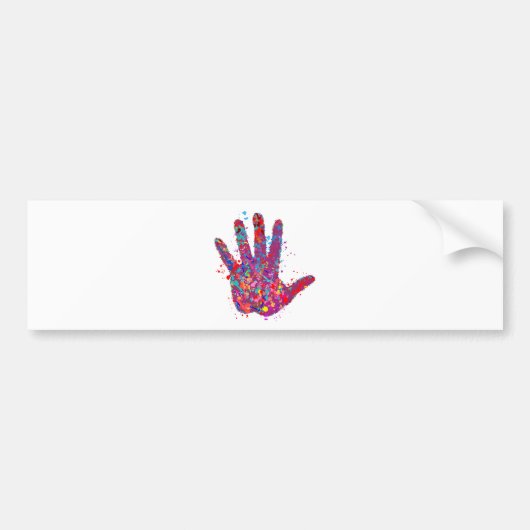 Handje, omtrek, kunstkunst bumpersticker (Voorkant)