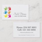 Handje prints mammie kaart contactkaartje (Voorkant / Achterkant)