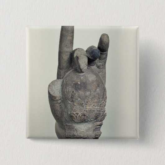 Handje uit een kolossaal standbeeld van Shiva, uit Vierkante Button 5,1 Cm (Voorkant)