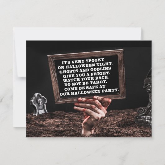 Handje van de dode partij Text Halloween Kaart (Voorkant)