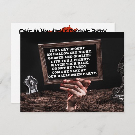 Handje van de dode partij Text Halloween Kaart (Voorkant / Achterkant)