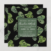 Handje Waterverf Monstera Adansonii Leaf Bridal Kaart (Voorkant / Achterkant)