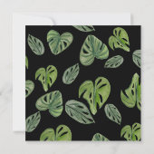Handje Waterverf Monstera Adansonii Leaf Bridal Kaart (Achterkant)
