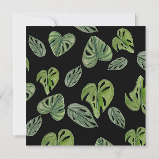 Handje Waterverf Monstera Adansonii Leaf Bridal Kaart (Achterkant)