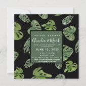 Handje Waterverf Monstera Adansonii Leaf Bridal Kaart (Voorkant)