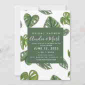 Handje Waterverf Monstera Adansonii Leaf Bridal Kaart (Voorkant)