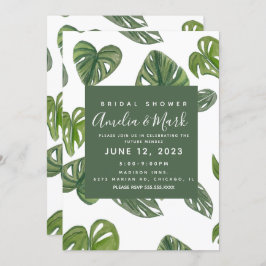 Handje Waterverf Monstera Adansonii Leaf Bridal Kaart