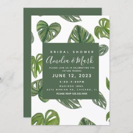 Handje Waterverf Monstera Adansonii Leaf Bridal Kaart