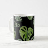 Handje Waterverf Monstera Adansonii Leaf Bridal Koffiemok (Voorkant links)
