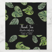 Handje Waterverf Monstera Adansonii Leaf Bridal Wijn Etiket (Enkel label)