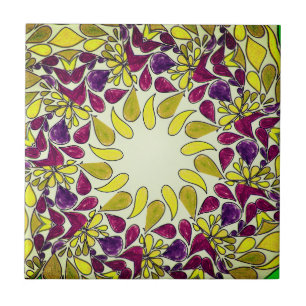 Handkleurig   Tegel van theelepels Tegeltje