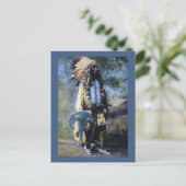  handkleurige Lakota Sioux Magic Lantern Briefkaart (Staand voorkant)